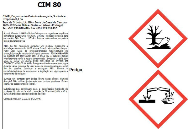 CIM 80 - Degreasing, degreasing and broad spectrum disinfectant.