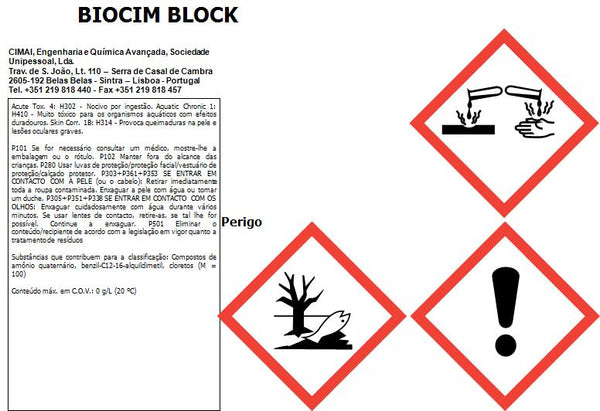 BIOCIM BLOCK - Disinfectant for preventing the development of Legionella