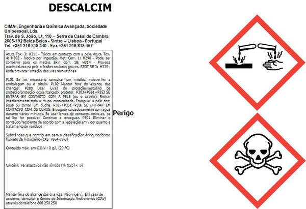 Desincrustante químico concetrado - 20lt - DESCALCIM 2.0
