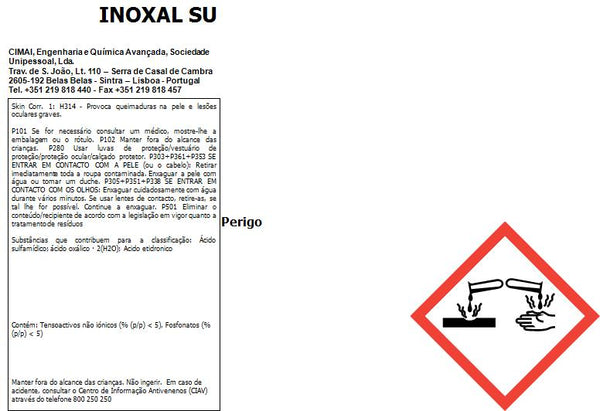 INOXAL SU - Washing and deoxidizing stainless steel surfaces