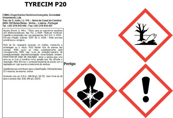 Abrilhantador de plásticos e tratamento de pneus - 20lt - TYRECIM P20